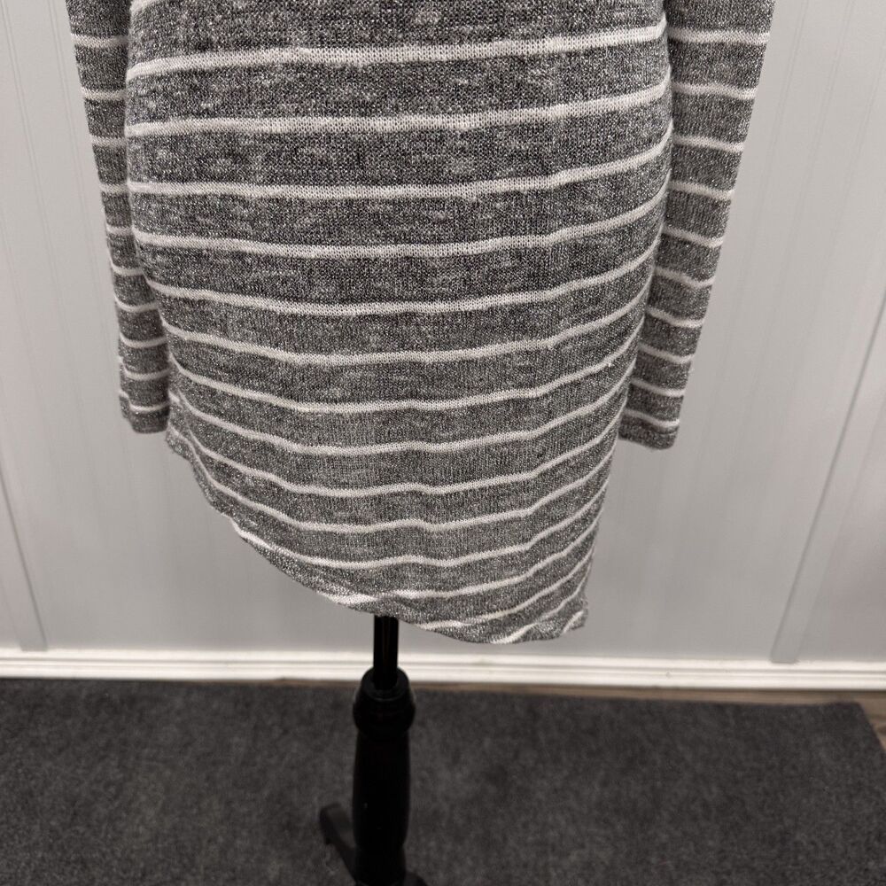 Lane Bryant Dress 14/16 L XL Metallic Shimmer Striped Asymmetric Hem Long Sleeve - Picture 3 of 7